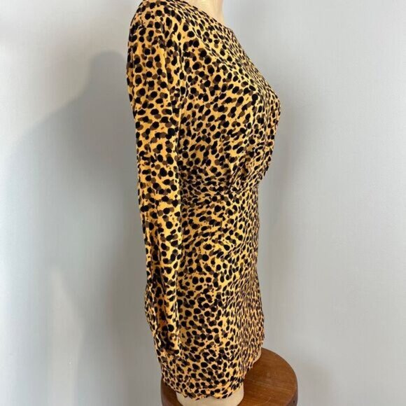 Stockholm Atelier & Other Stories Women's 2 Cheetah Yellow Black Bodycon Dress - Picture 5 of 16
